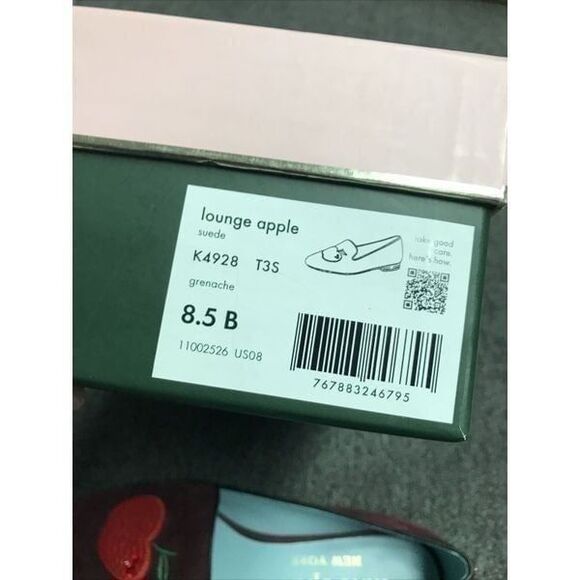 Kate Spade Women Shoes Grenache Apple Suede flats Size 8.5M Rhinestone Heels - Picture 7 of 8